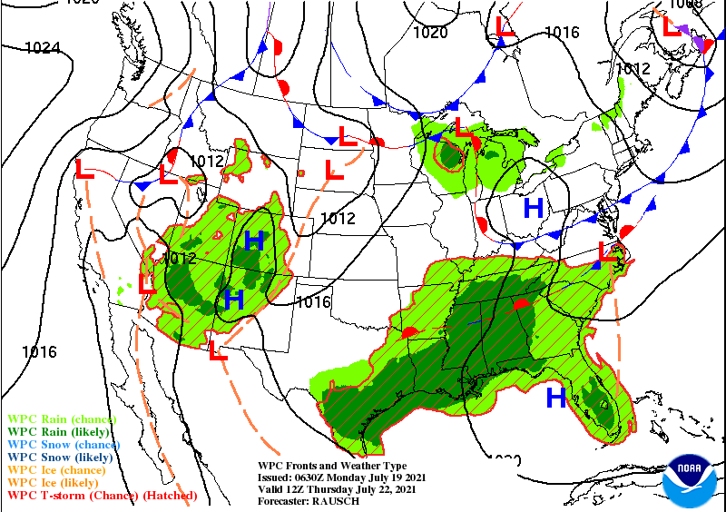Thursday forecast map